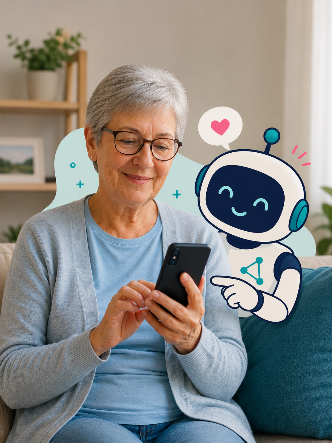 señora mayor junto con mascota de alertanet